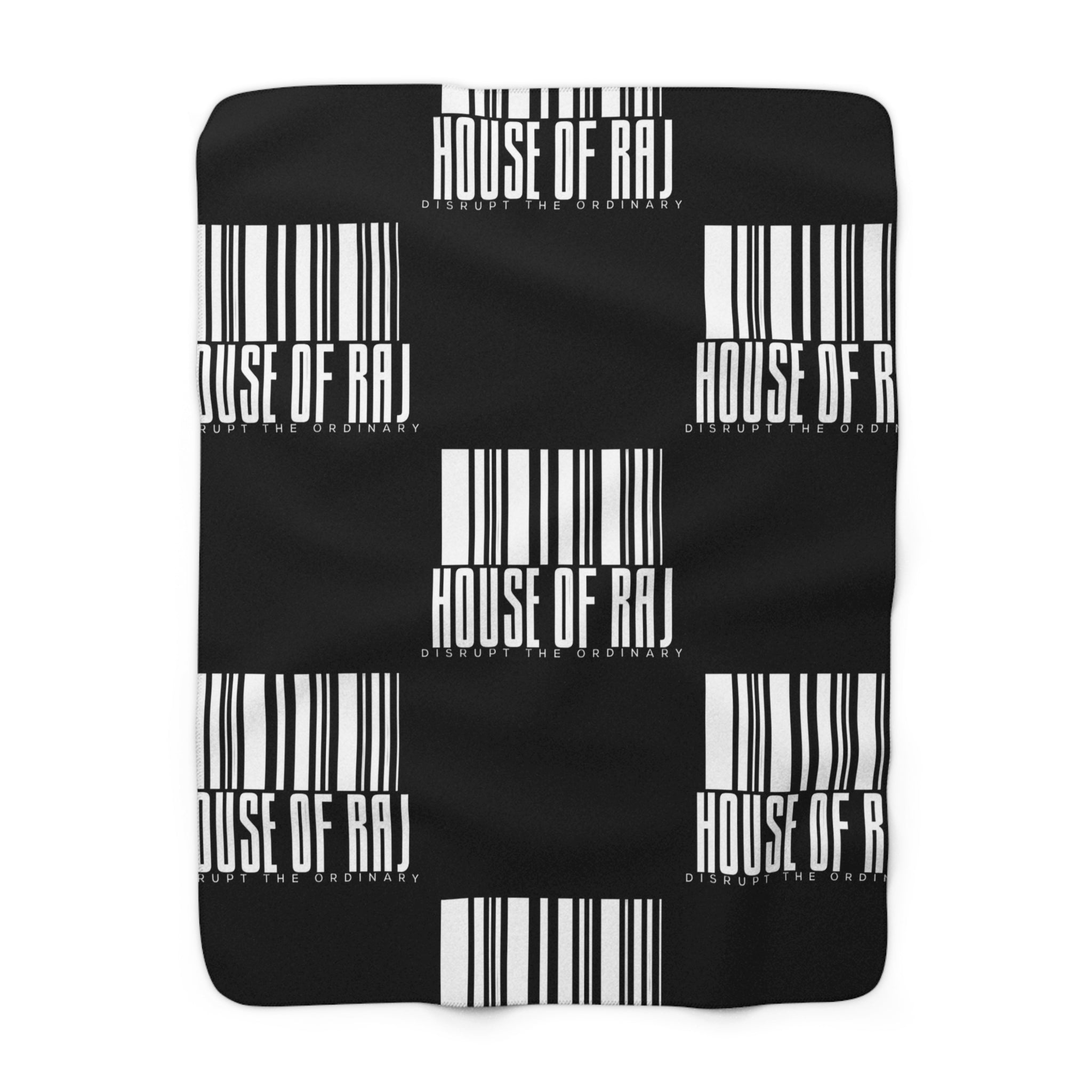 House of Raj “Barcode” Cozy Sherpa Fleece Blanket 🖤