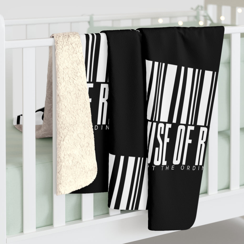 House of Raj “Barcode” Cozy Sherpa Fleece Blanket 🖤