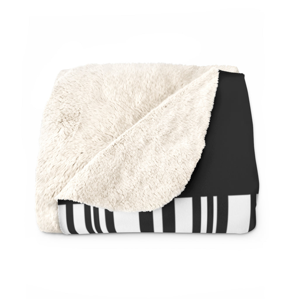 House of Raj “Barcode” Cozy Sherpa Fleece Blanket 🖤