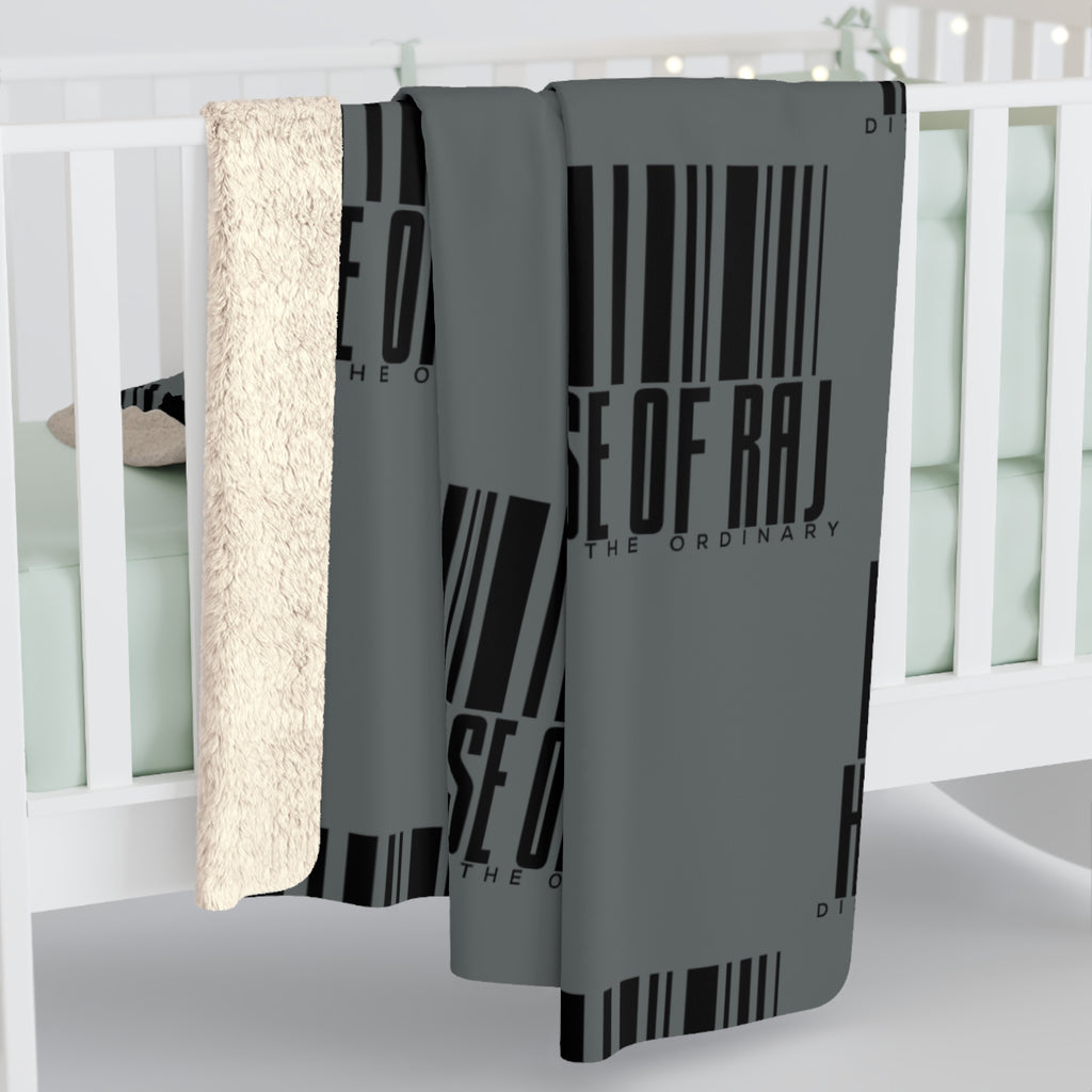 House of Raj “Barcode” Cozy Sherpa Fleece Blanket 🖤